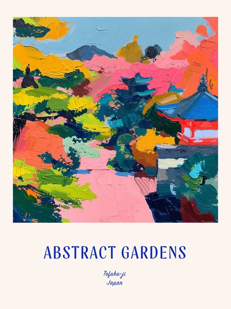 Colourful Gardens Tofuku Ji Japan 2 Blue Poster