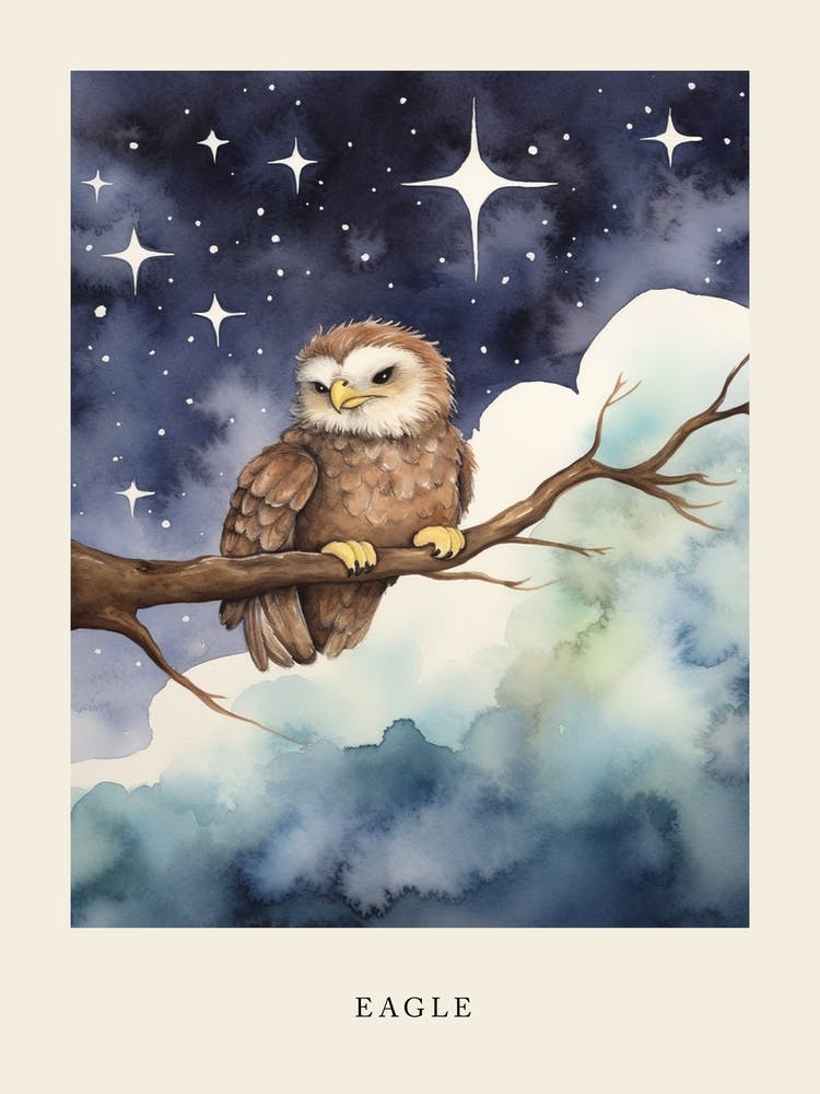 Baby Eagle 2 Sleeping In The Clouds Nursery Poster