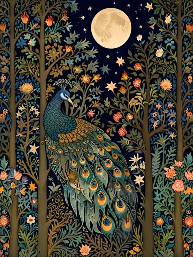 William Morris Peacock In The Forest 5