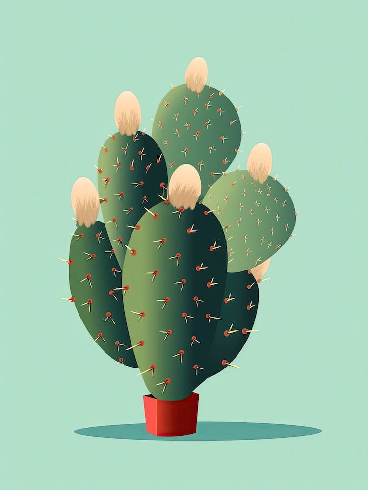 Prickly Pear Cactus Illustration 5