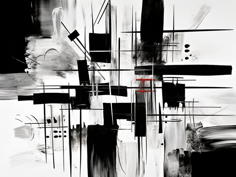 Chromatic Fusion Abstract Black And White 2