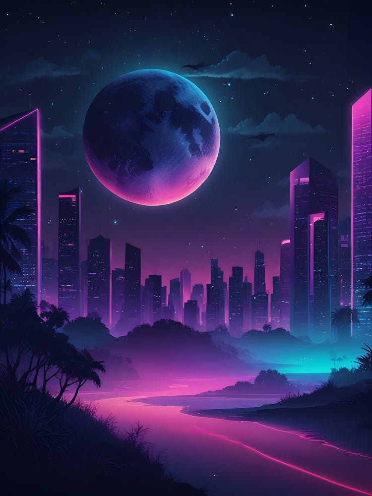 Stadtlandschaft bei Nacht