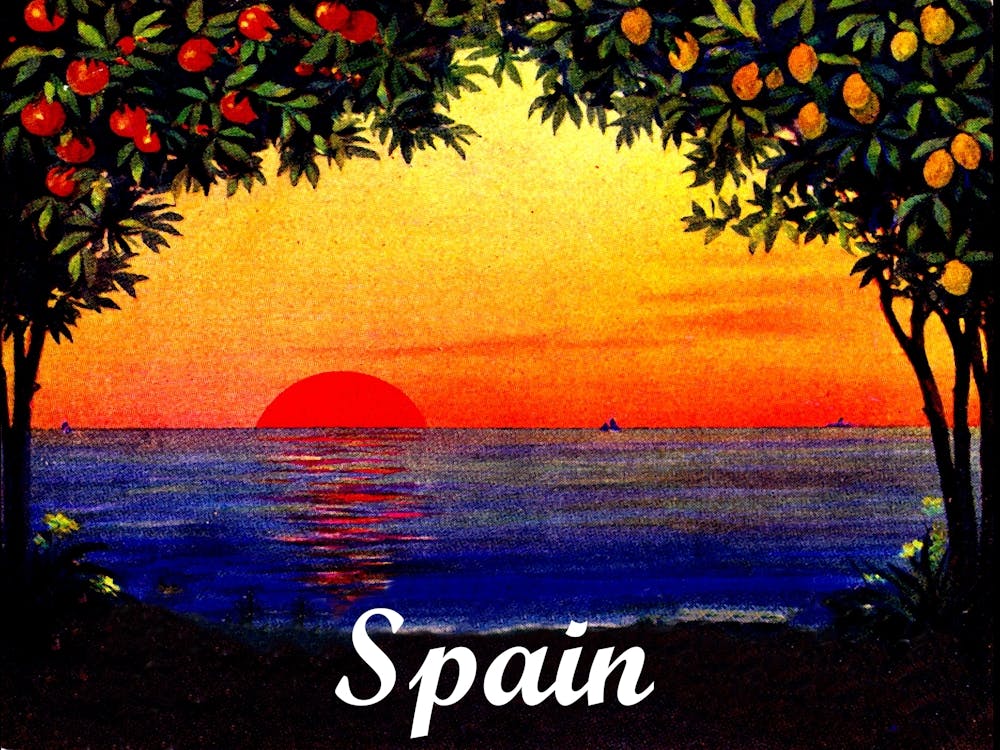 Sunset At Spain, Vintage Travel Poster