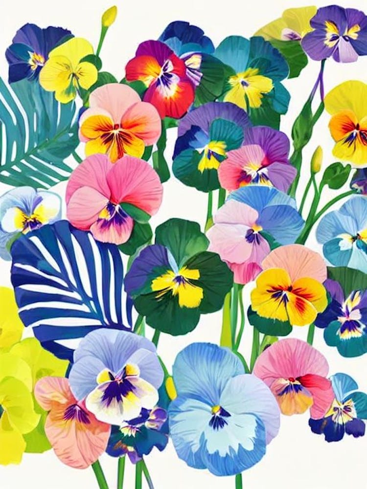 Pansy 2 Modern Colourful Flower