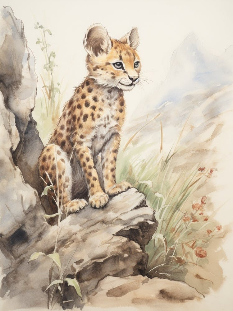Storybook Animal Watercolour Cheetah 2