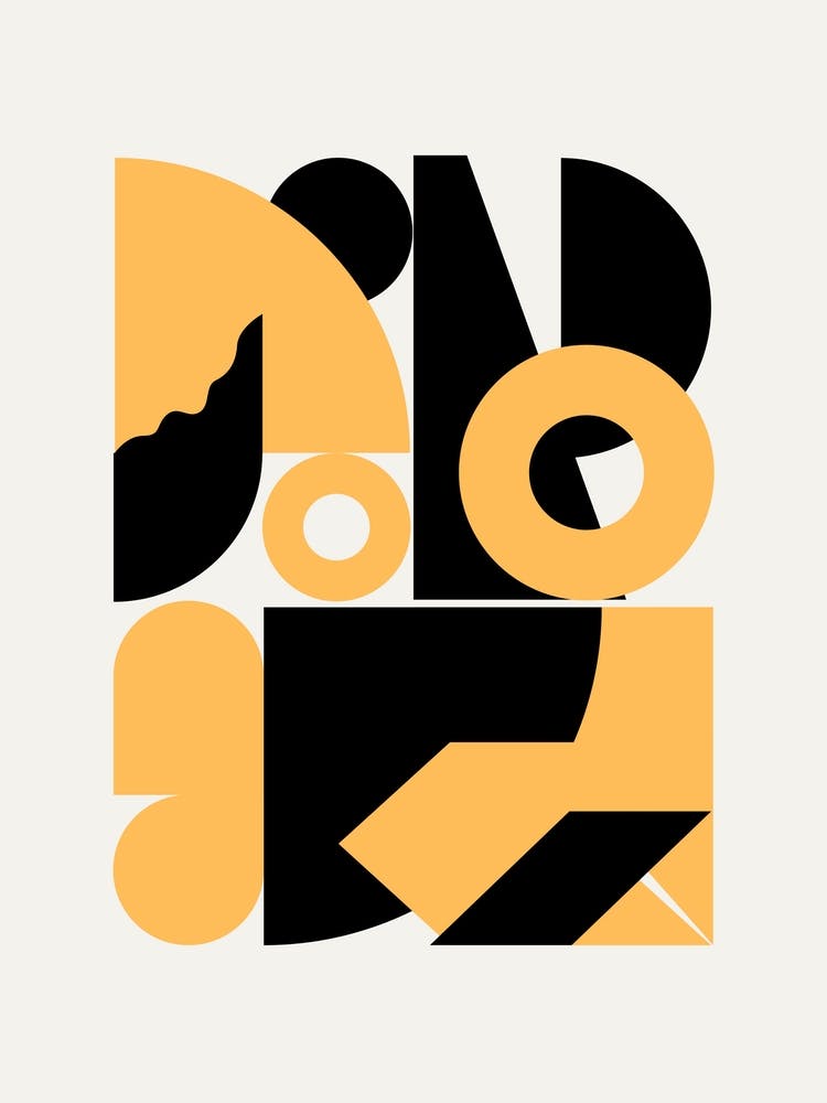 Abstract Geometrical Shapes In Yellow