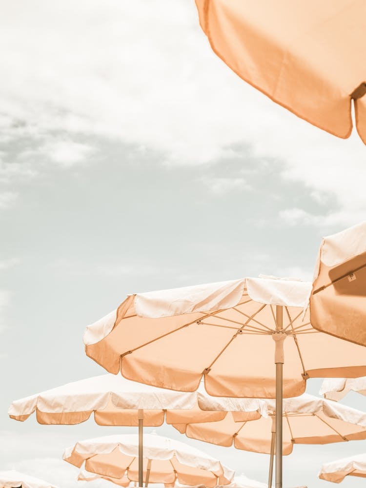 Peach Beach Umbrellas
