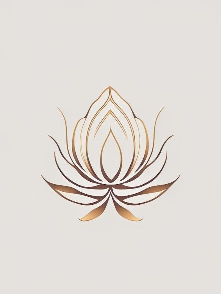 Lotus Flower, Buddhist Symbol Retro Minimal 5