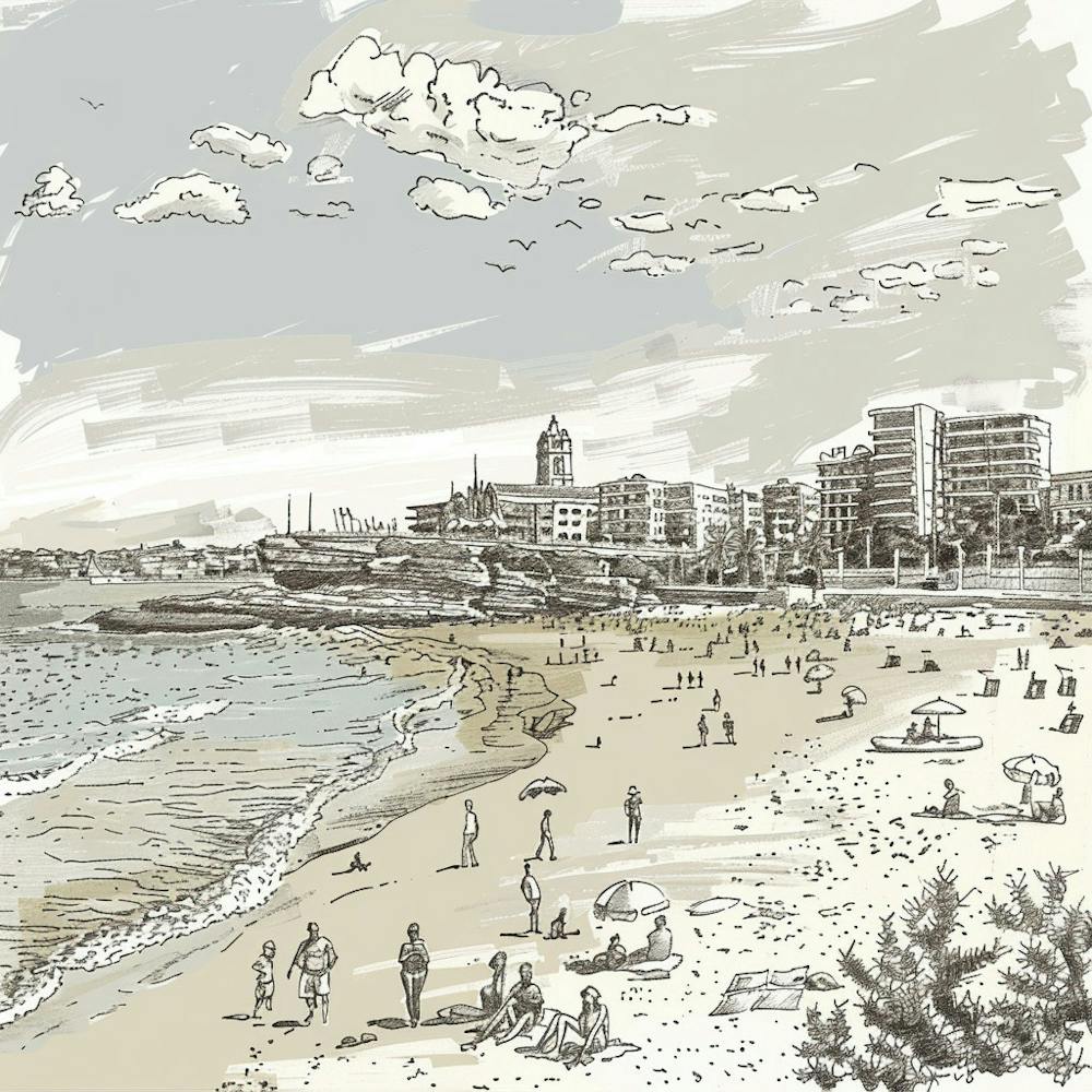Drawing Of A Beach
