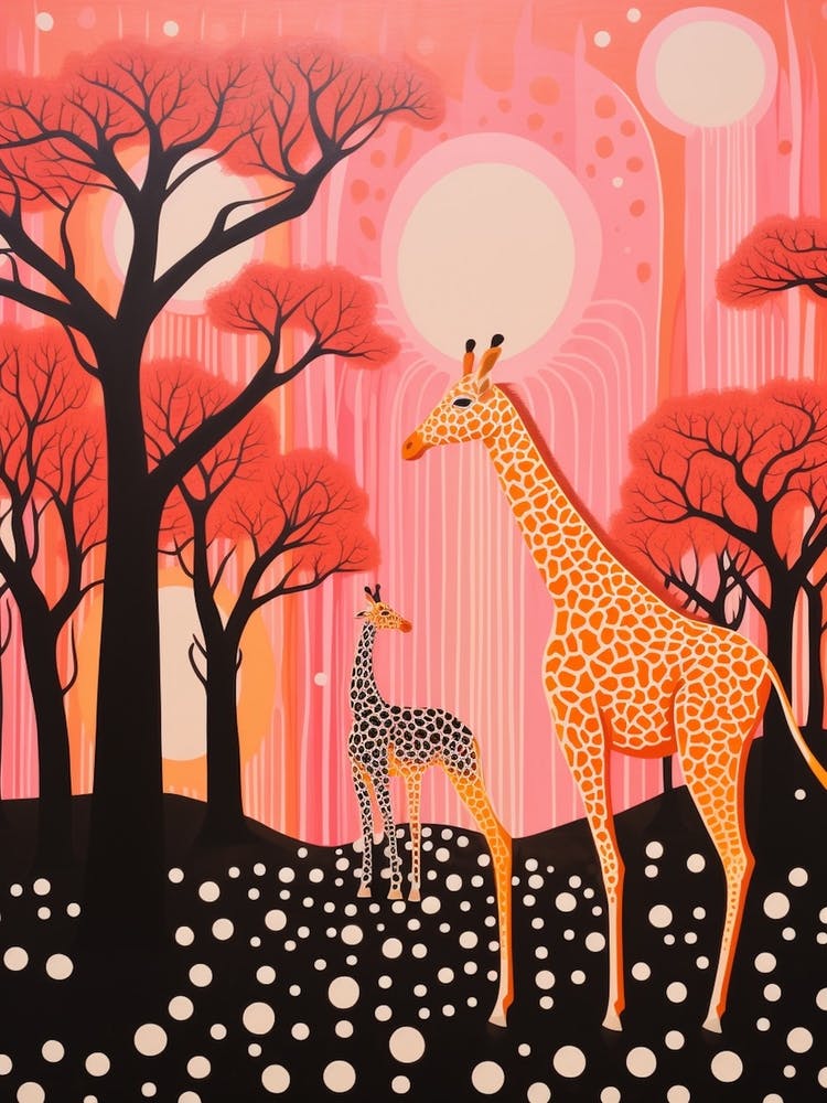 Giraffe unter den Bäumen 2