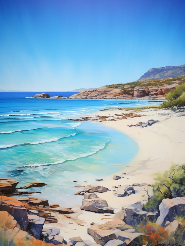 A Painting Of Elafonisi Beach, Crete Greece 3