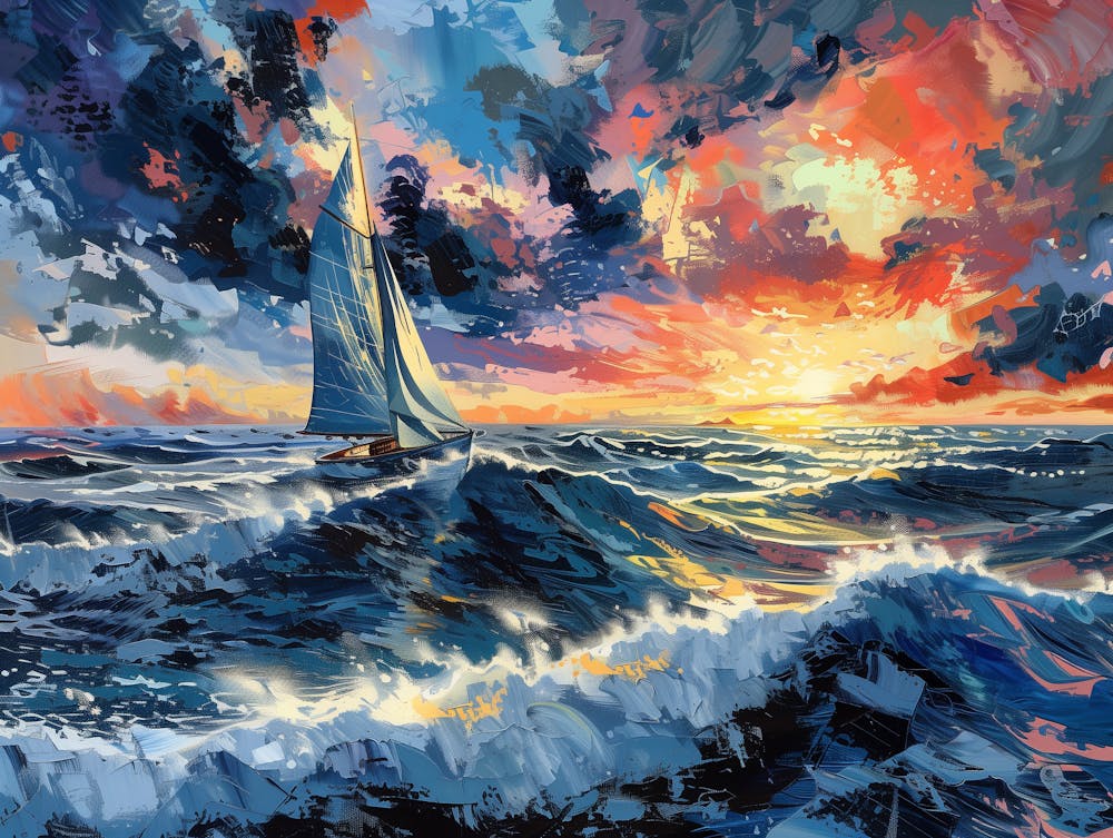 Voilier Au Coucher du Soleil 2