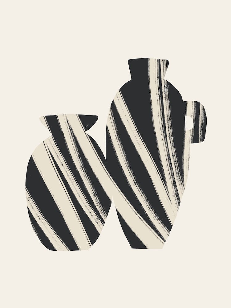 Striped Vases Black