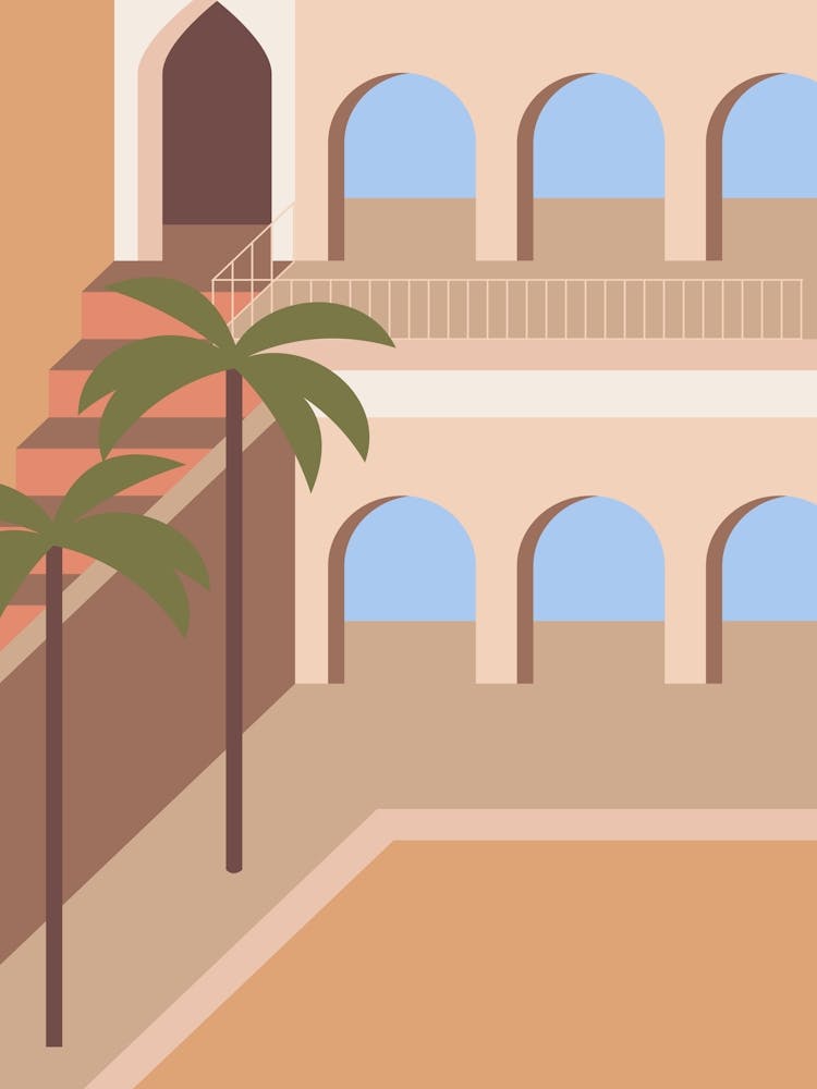 Islamic Structure. Boho travel art. Egypt poster — boho travel poster