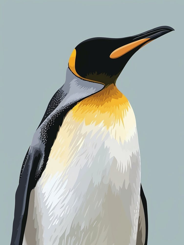 Emperor Penguin Bleaker Island Minimalist Illustration Illustration 3