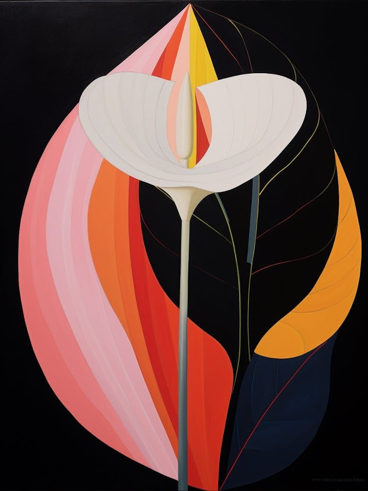 Calla Lily 2 Hilma Af Klint Inspired Flower Illustration
