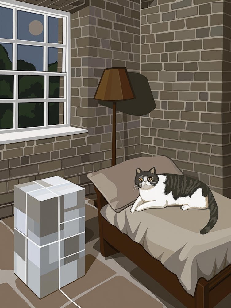Cat In Bed
