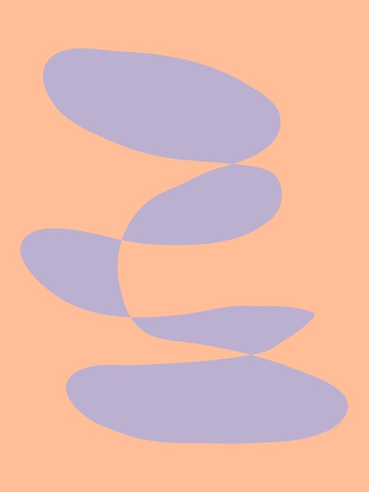 Minimalist Contemporary Abstract Geometric Shapes in Peach and Lavender