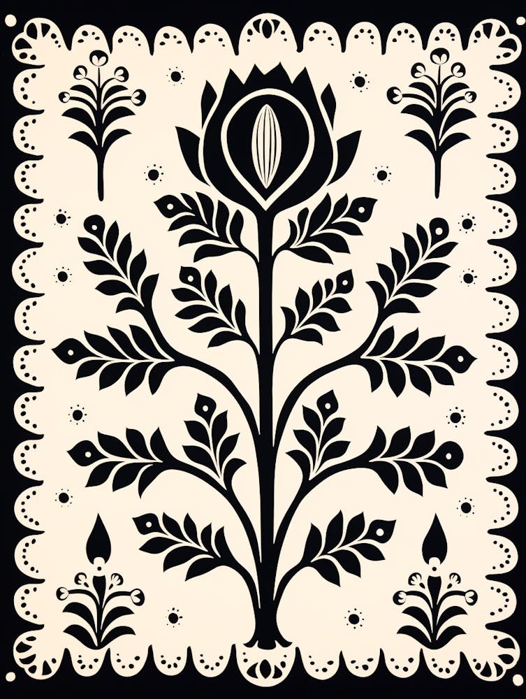 B&W Plant Illustration Pencil Cactus 2