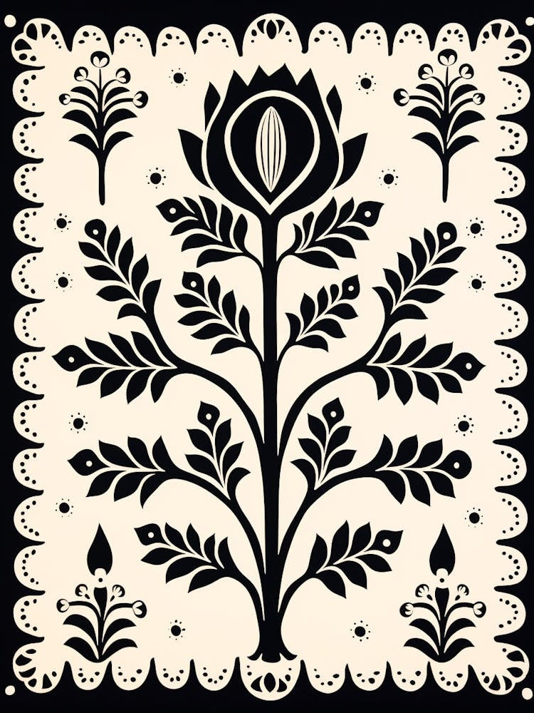 B&W Plant Illustration Pencil Cactus 2