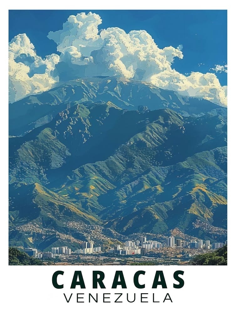 Caracas Art Avila Mountain Poster Avila Venezuela Art Caracas Poster Venezuela Poster Venezuela Print Venezuela Art El Avila
