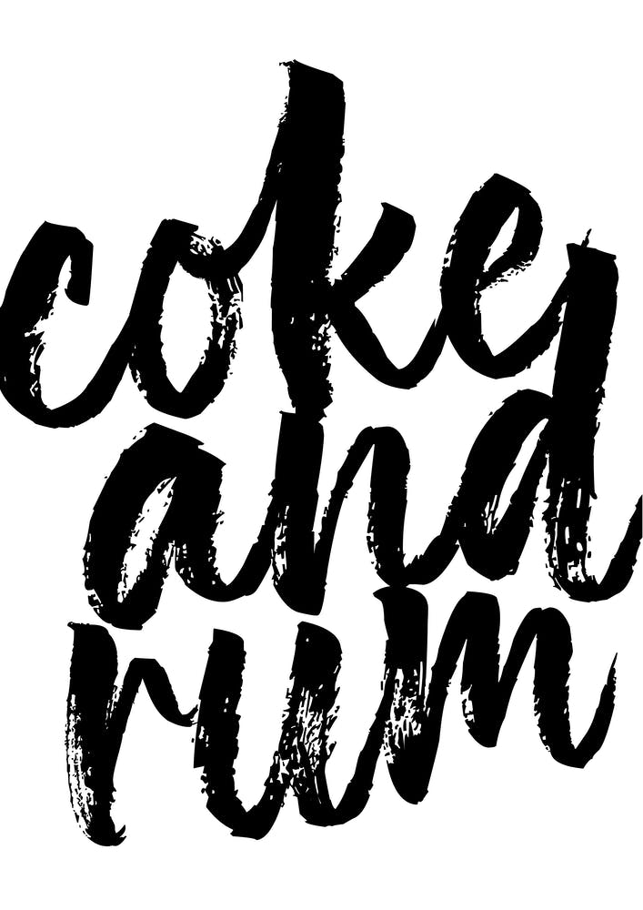 Coke And Rum Bold Script