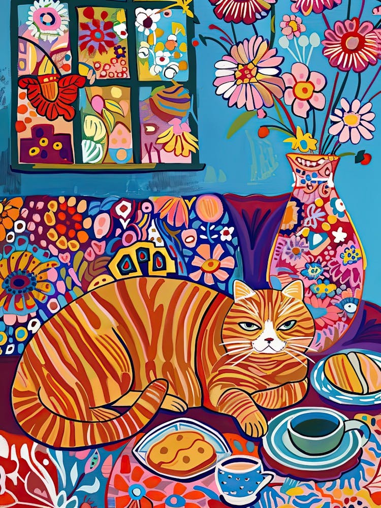 Tea Time With A Exotic Shorthair Cat 1