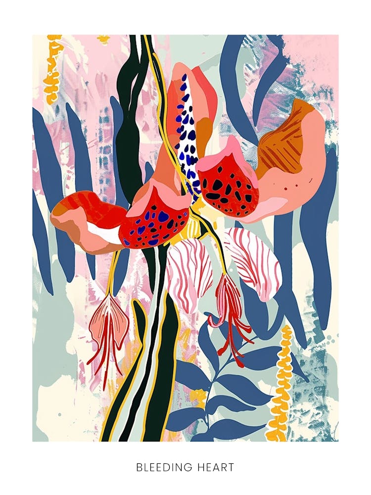 Affiche Illustration Fleurie Cœur Saignant 2