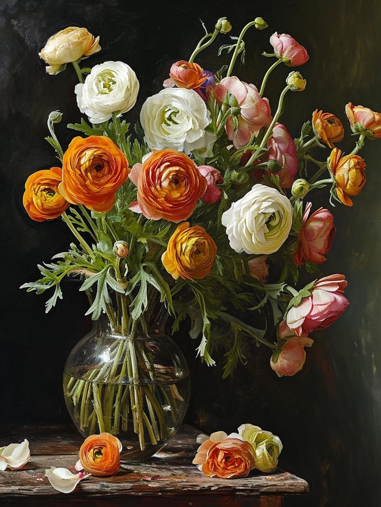 Baroque Floral Still Life Ranunculus 3