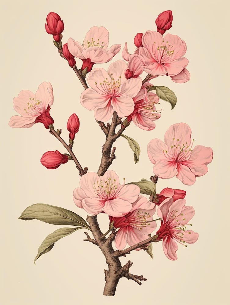 Sakura Cherry Blossom 1 Vintage Japanese Botanical