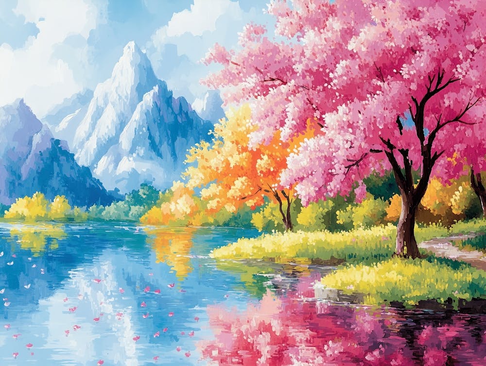Kirschblüten am See 4