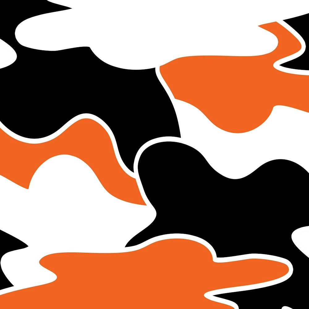 Orange And Black Camouflage 1