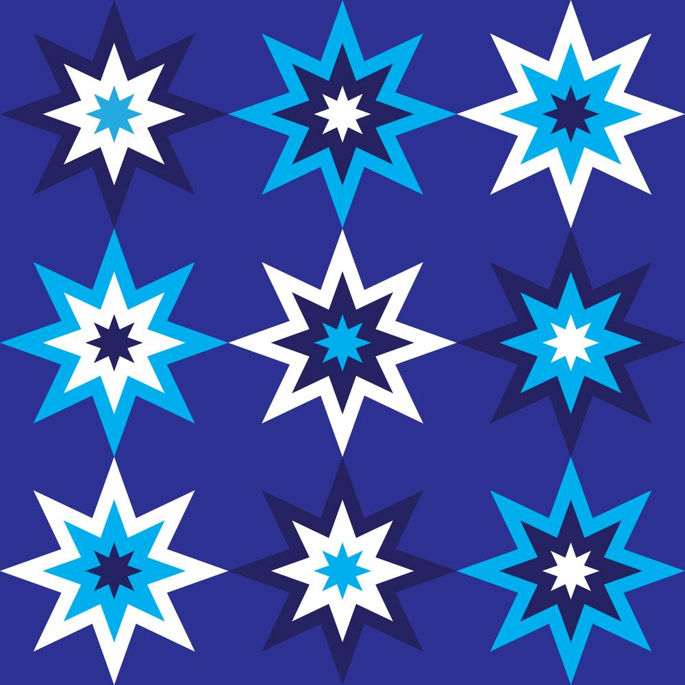 Blue And White Star Pattern