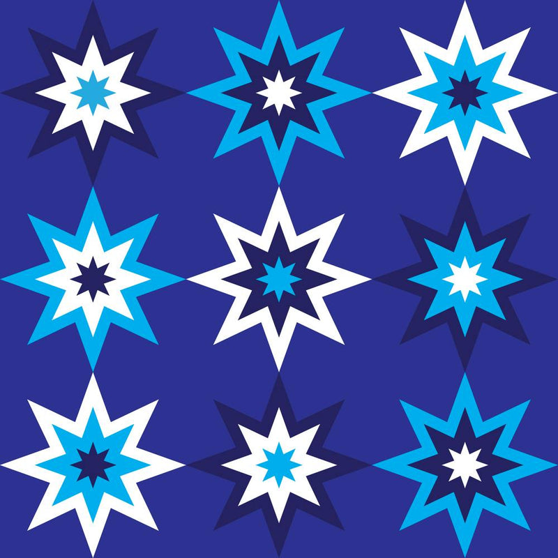 Blue And White Star Pattern