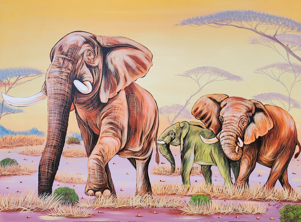 Elephants In The Savannah