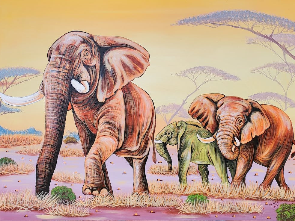 Elephants In The Savannah