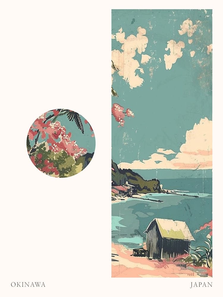 Okinawa Japan 3 Cut Out Travel Poster