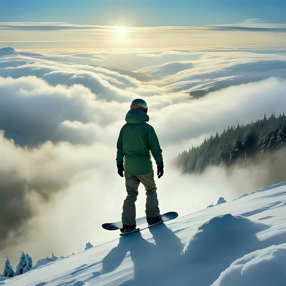Snowboarder In The Clouds