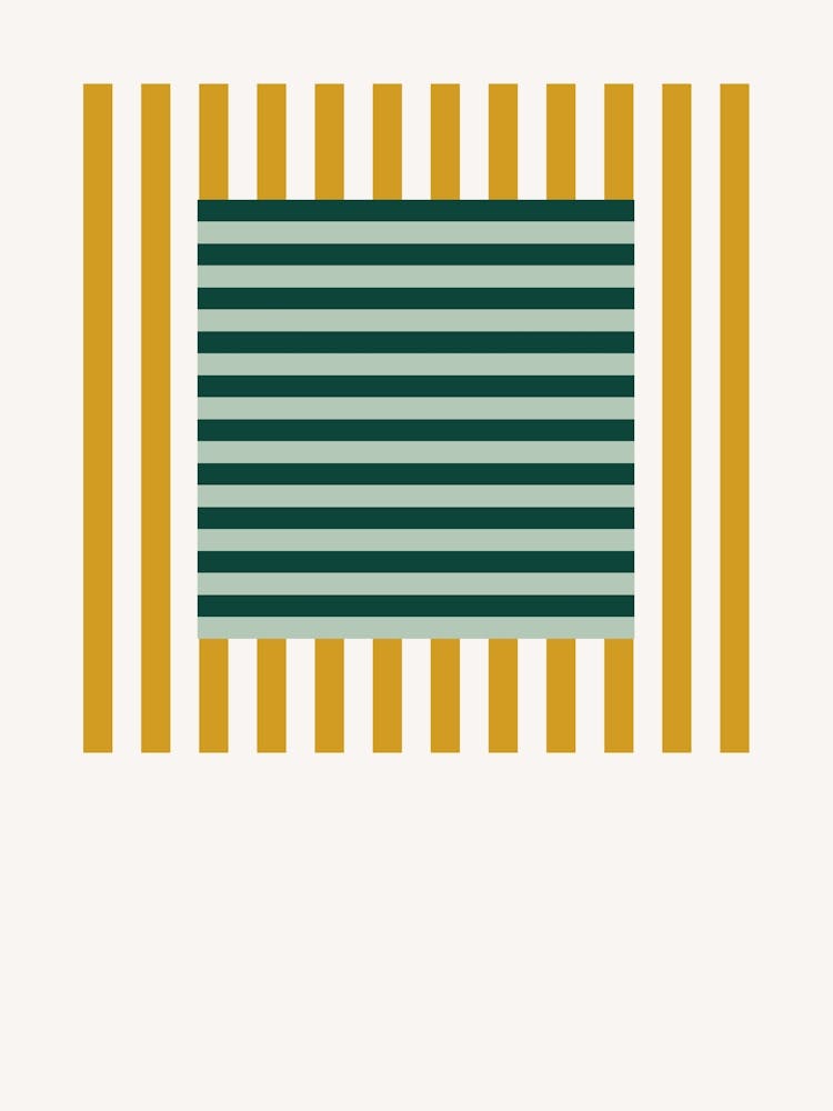 Stripes Pattern Poster Yellow & Green