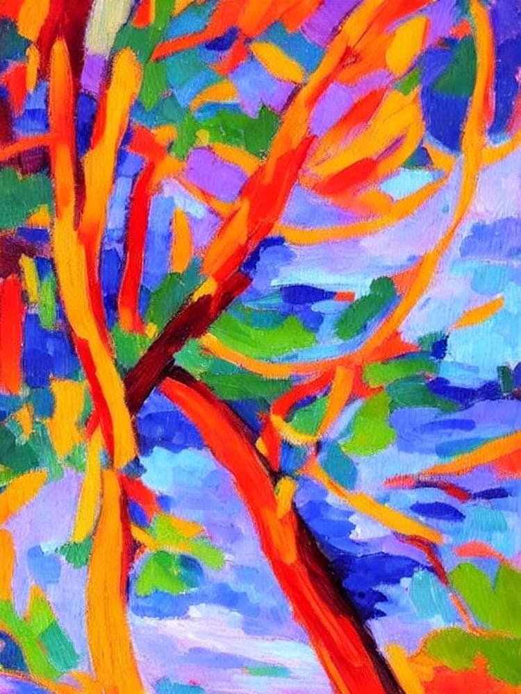 Incense Cedar 2 tree Abstract Block Colour