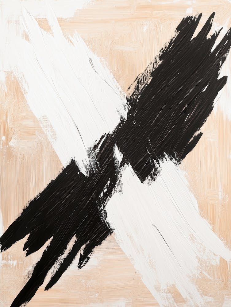 Abstract Black And White Painting 37