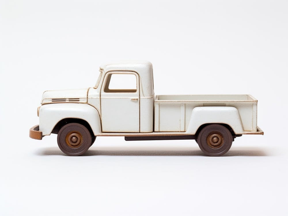 Toy Car Vintage Farm Truck White