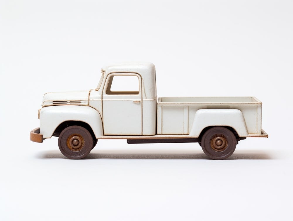 Toy Car Vintage Farm Truck White