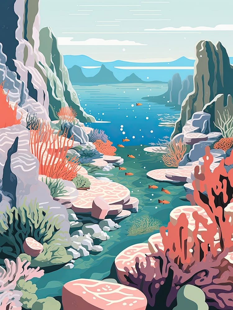 Great Barrier Reef, Australia, Graphic Illustration 3