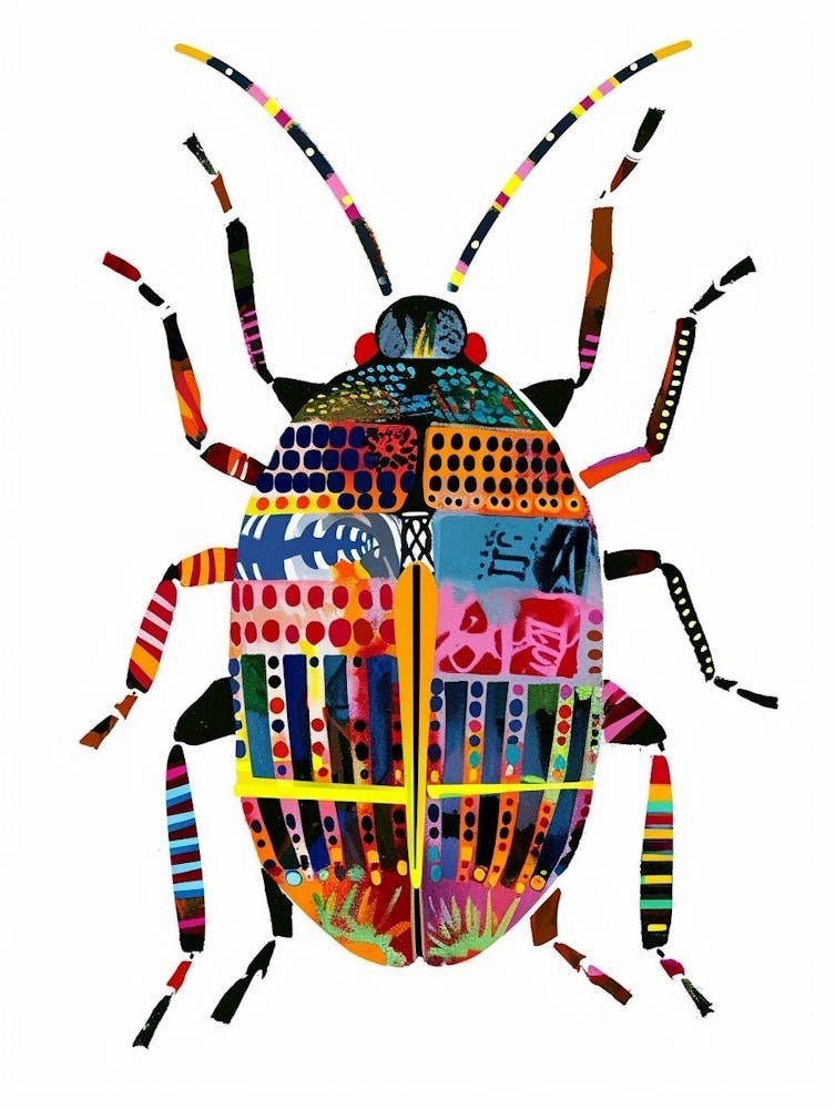 Farbenfrohe Insektenillustration Rollassel 6