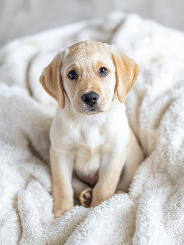 Golden Retriever Puppy. Generated AI.