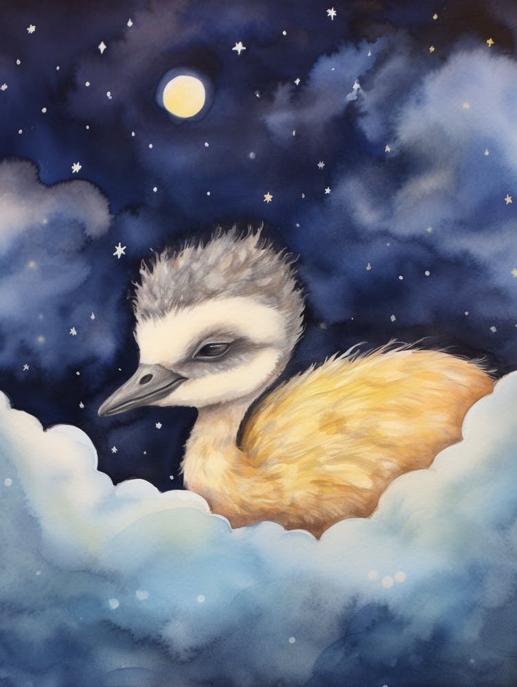Baby Ostrich 3 Sleeping In The Clouds