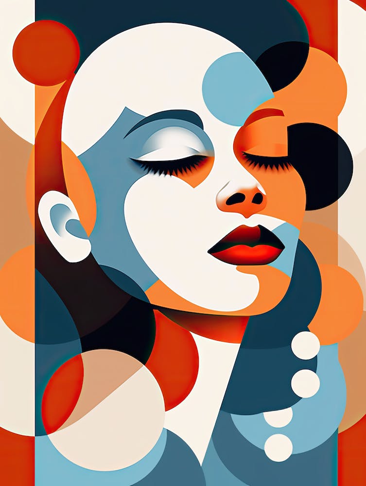 Empowering Serenity: Woman in Abstract Beauty
