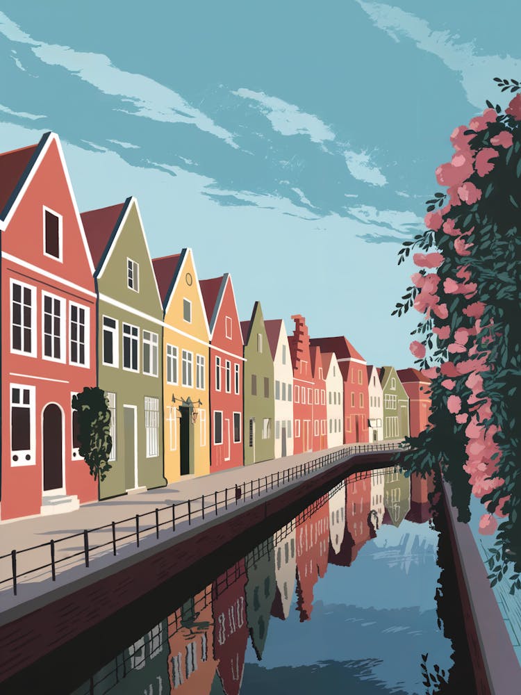 Amsterdam Colorful Houses and Canal