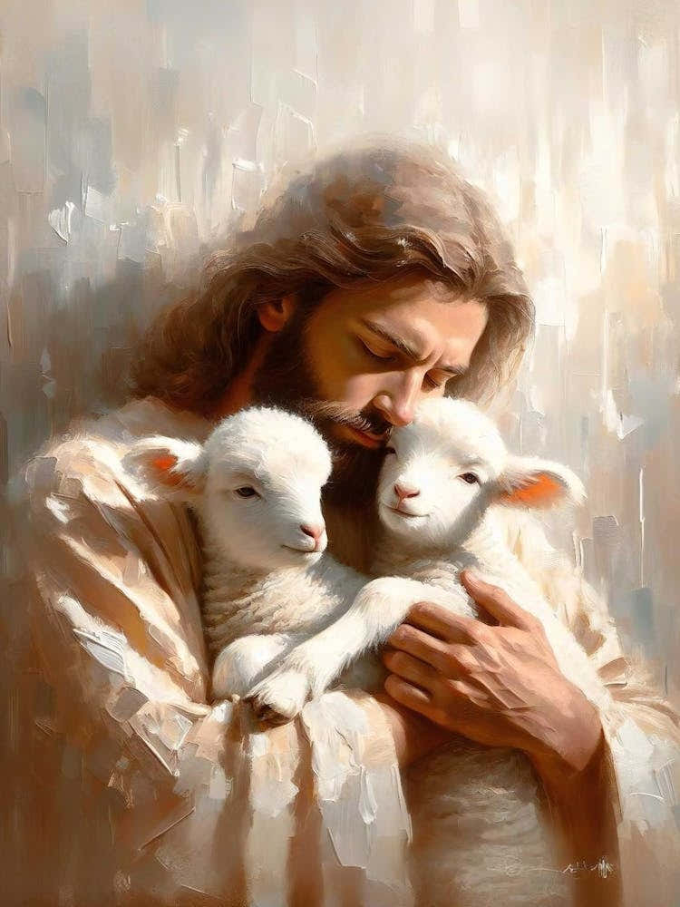 Little Lambs, Digital Christian Art, Jesus Rescues Lambs, Jesus Shepherd Art, Lds Painting, Bible Wall Art, Leave The 99, Scripture Wall Art